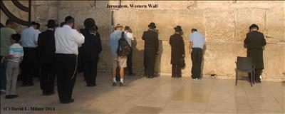 Jewish People Praying at Western Wall