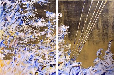 Cedars Along the Line Diptych